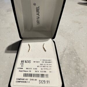 Beautiful baguette shaped cubic zirconia, mini ear, crawlers.